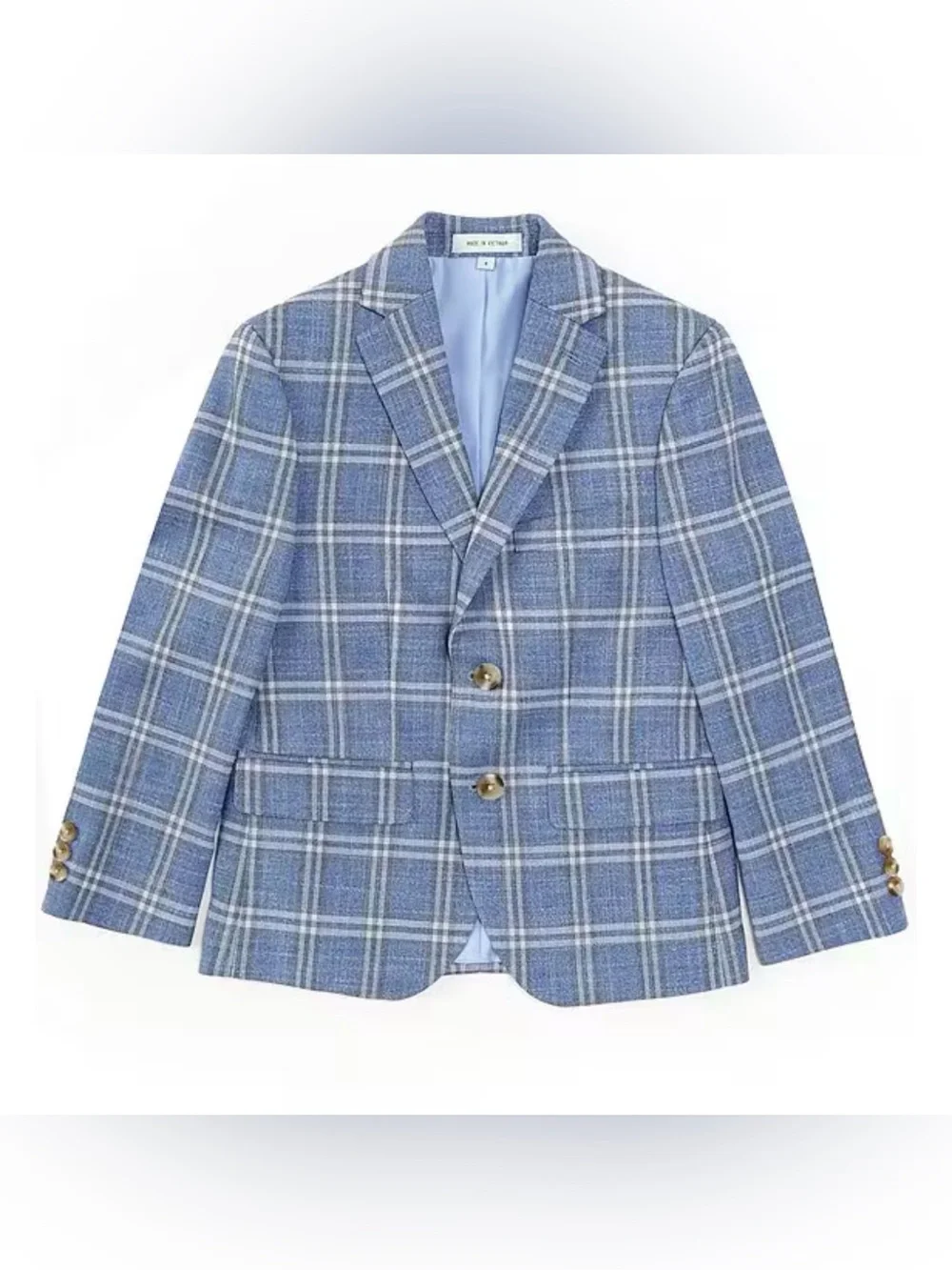 Class Club Blue Plaid Boys' Blazer